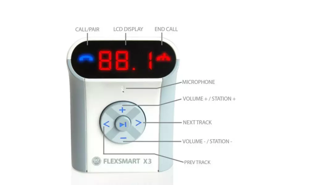 GOgroove FlexSMART X3 Premium In-Car Bluetooth FM Transmitter - Primary Image