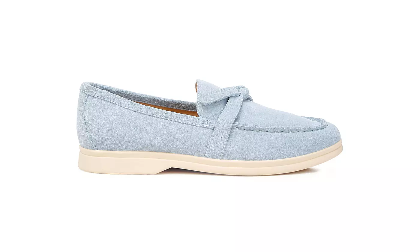 Rag & Co Nautica Suede Knot Detailed Loafers