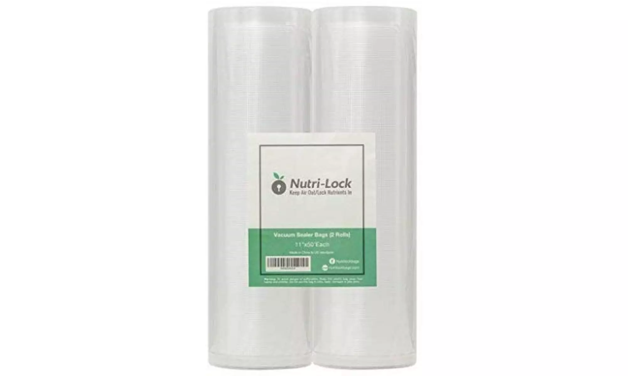 Nutri-Lock Vacuum Sealer Bags 2 Pack 11x50 Commercial Grade Bag Rolls - Primary Image
