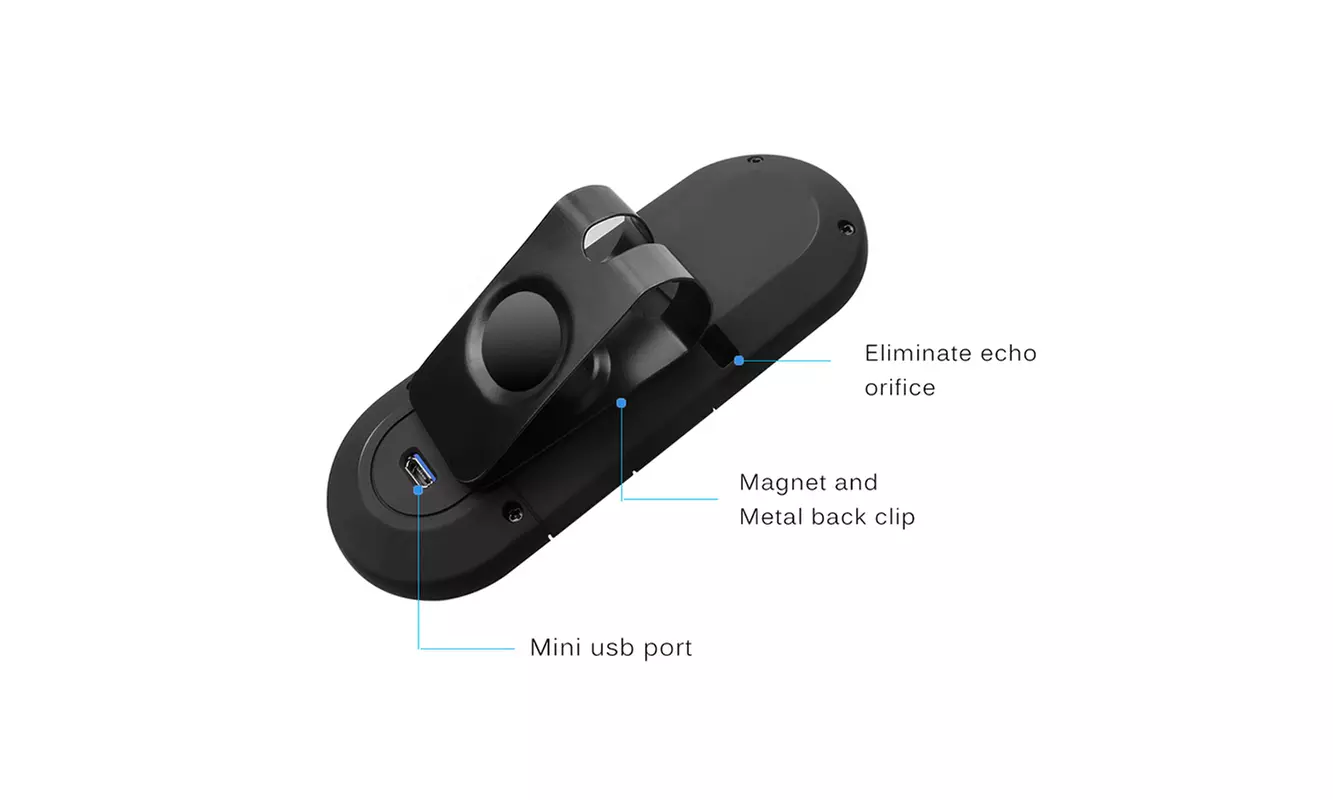 Bluetooth Wireless Handsfree Magnetic Slim Car Kit Speaker Phone Sun Visor Clip - Second Medium