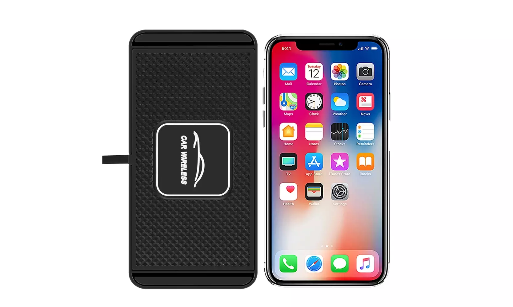 QI Wireless Car Phone Charger Fast Charging Pad Mat For iPhone Samsung Universal - Primary Image