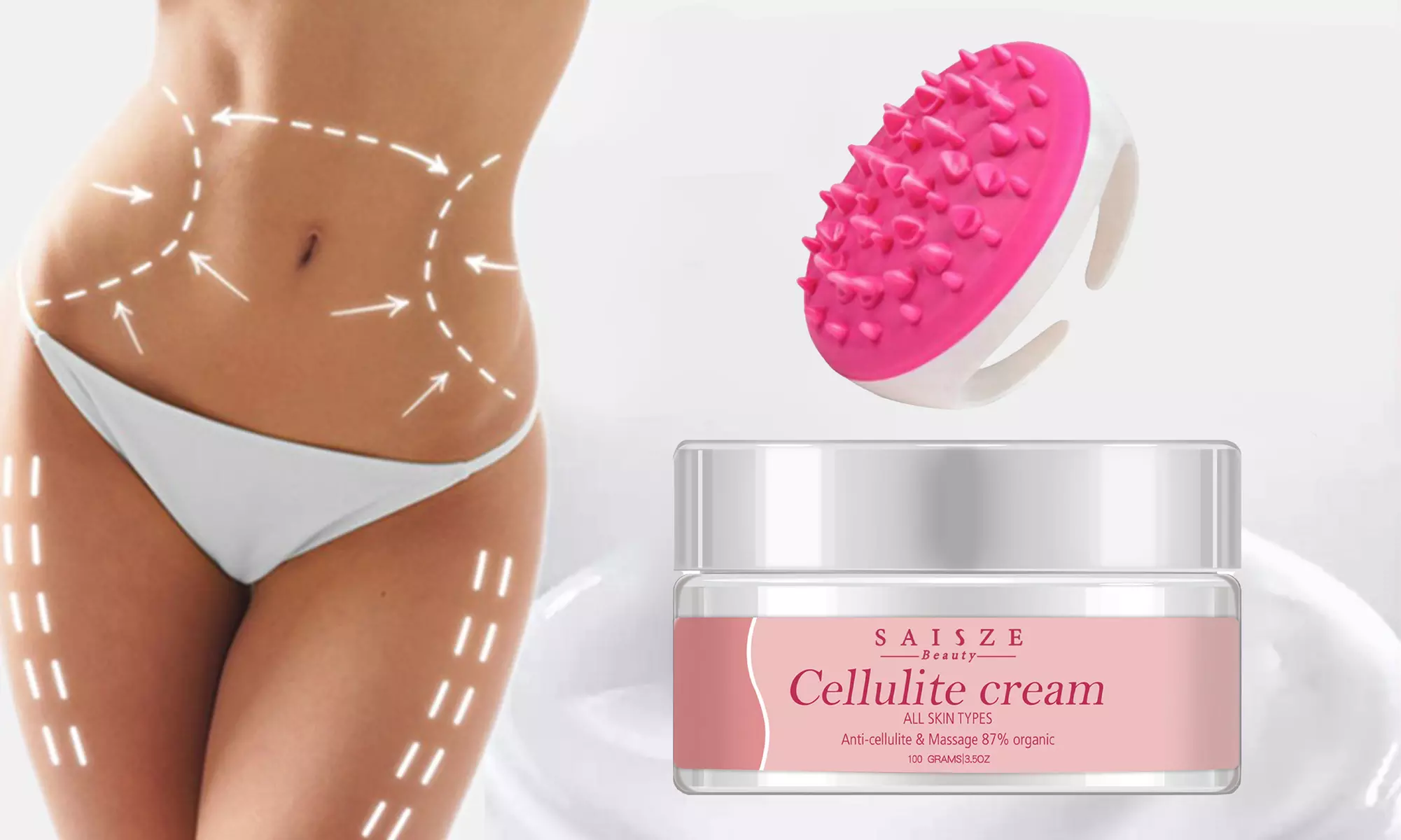 Christmas Gifts Set for Women Anti Cellulite Slim Body Creams & Brush Massage - Primary Image