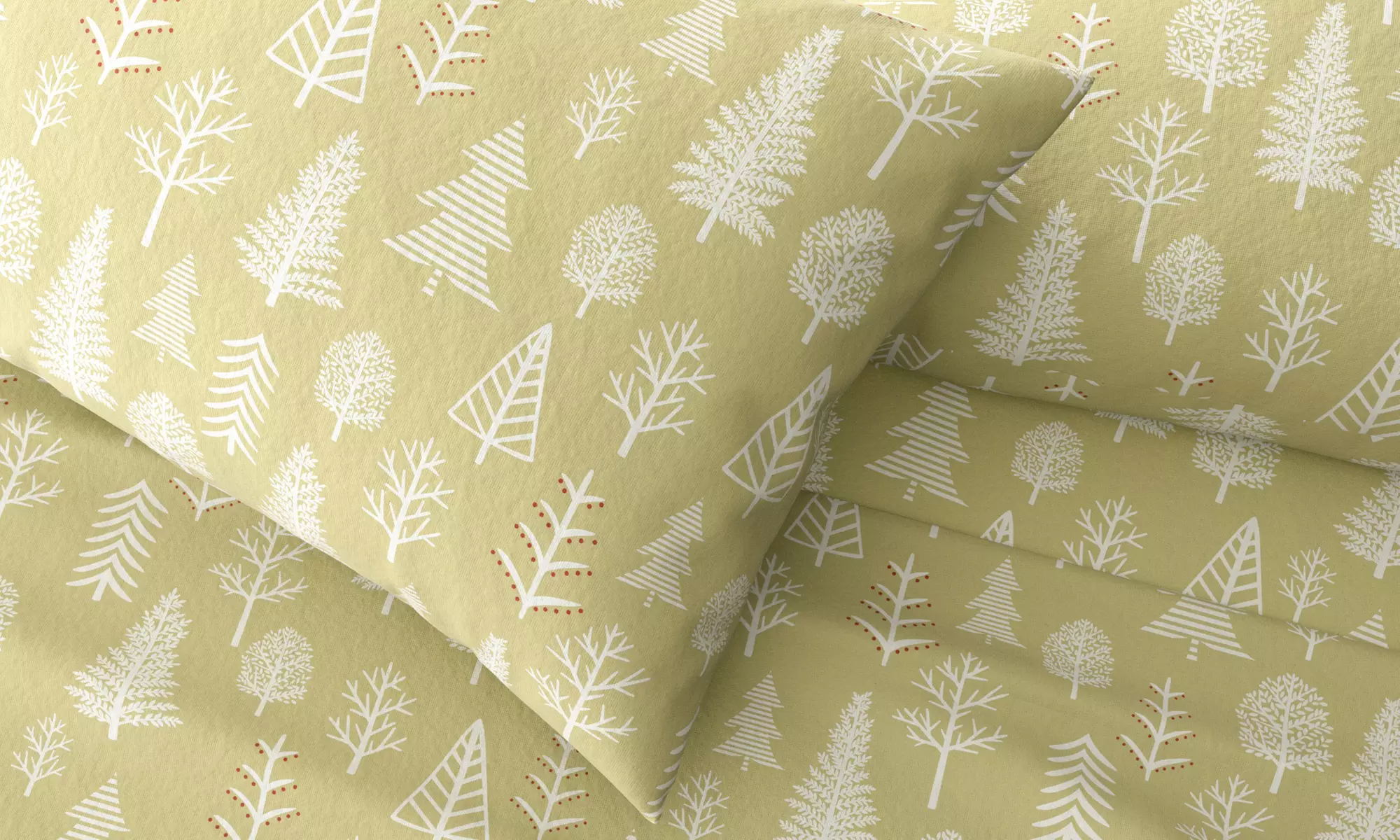 Nature Print Turkish Cotton Flannel Sheet Set