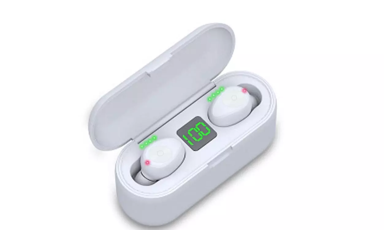 Bluetooth 5.0 Headset TWS Wireless Earphones Mini Earbuds Stereo Headphones F9 - Second Medium