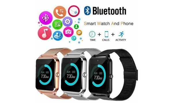 Bluetooth smart watch gsm sim phone mate z60 stainless steel for ios store android