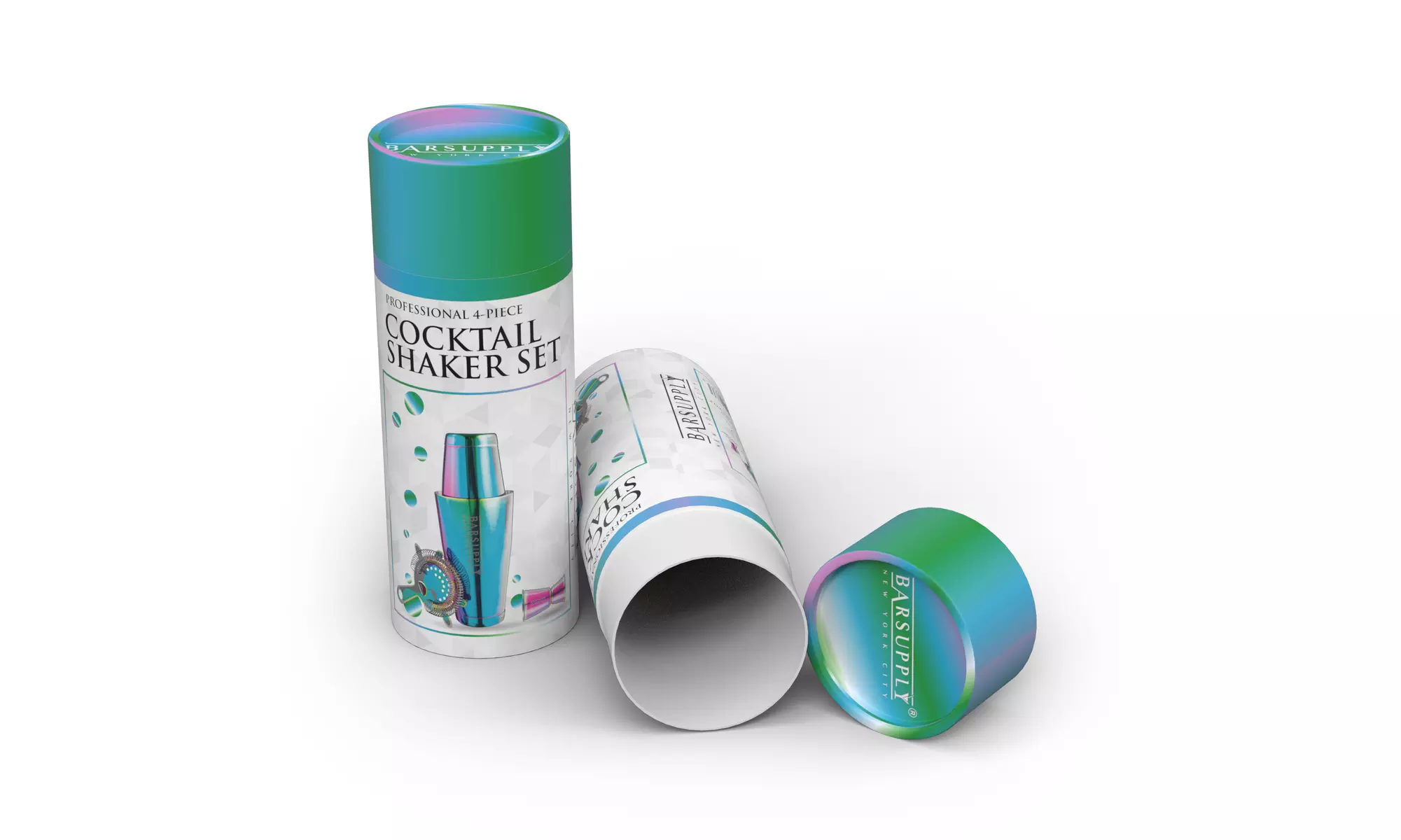 Professional 4-Piece Boston Cocktail Shaker Set