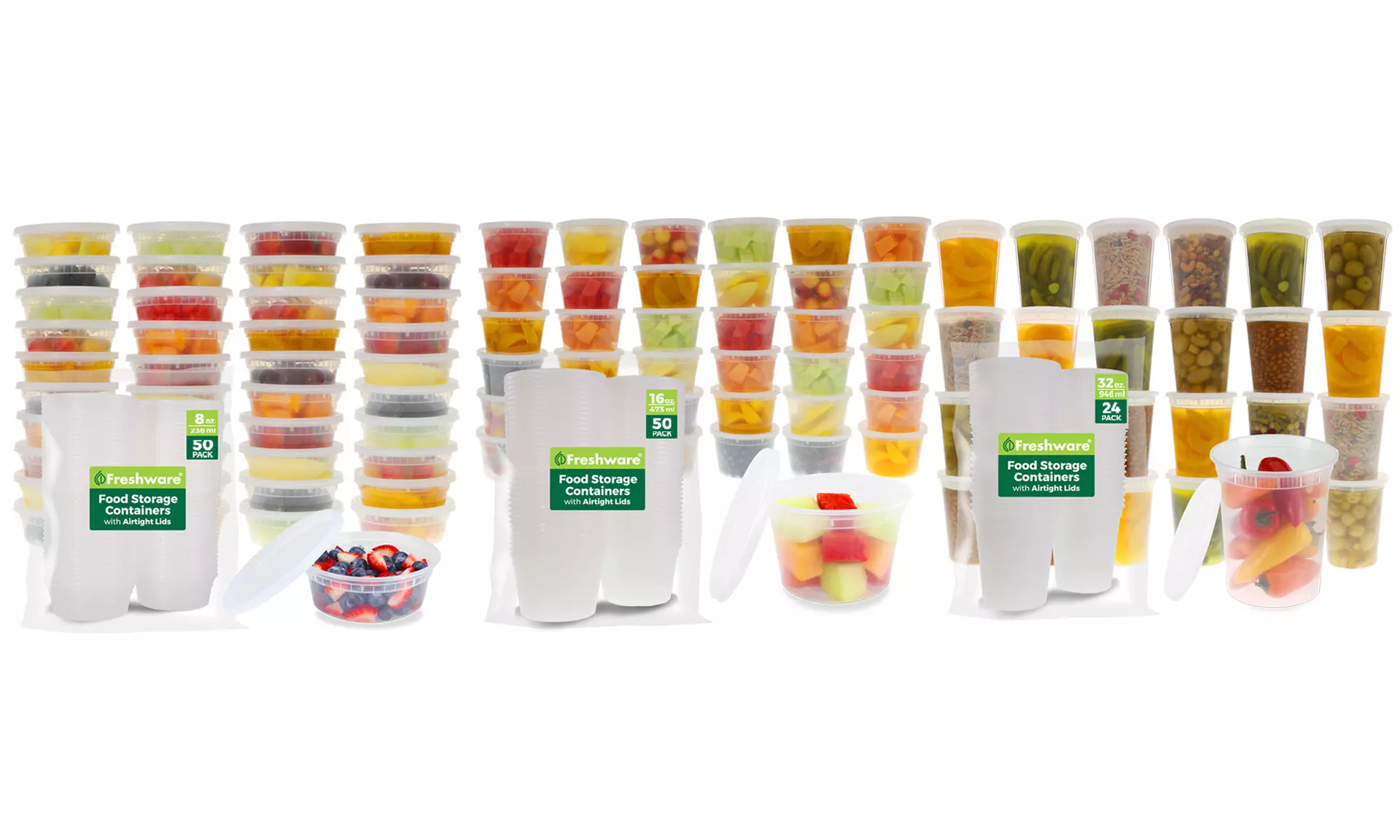 Meal Prep Food Containers (20, 30, 40, 42, 48, 72, 80, 150, 300-Piece Set) - Primary Image