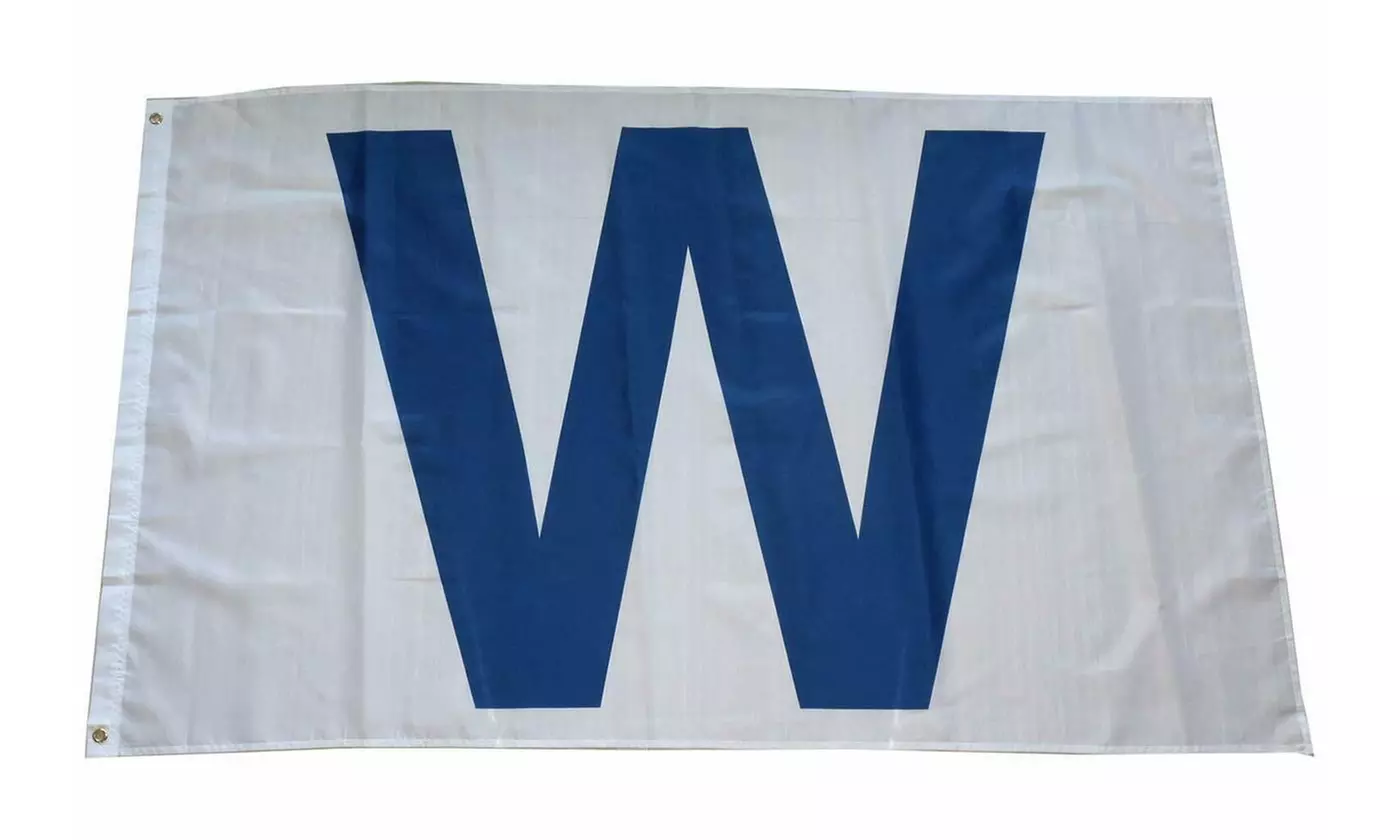 CHICAGO CUBS Win "W" flag White and Blue Fly The W Wrigley 3x5 - Second Medium