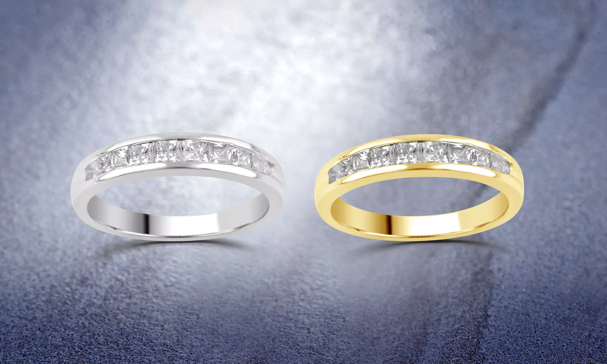 1/2 CTTW Princess Cut Diamond Channel Band Ring in 14K Gold by Brilliant Diamond - Primary Image