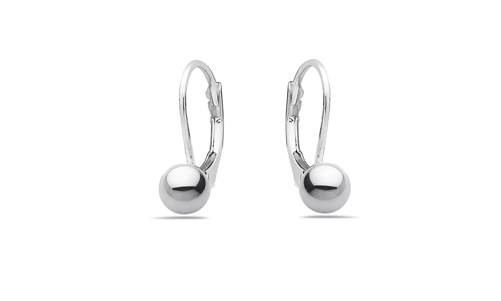 Sterling silver Lever back Ball drop earrings ( Multiple sizes )
