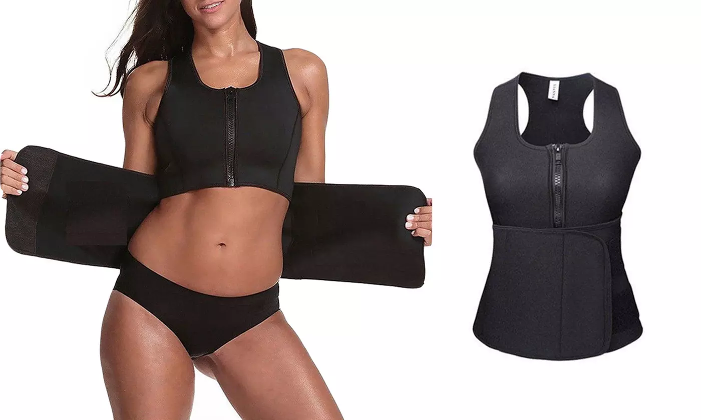 Women Waist Trainer Vest Workout Gym Slimming Adjustable Sweat Belt Body Shaper - Primary Image