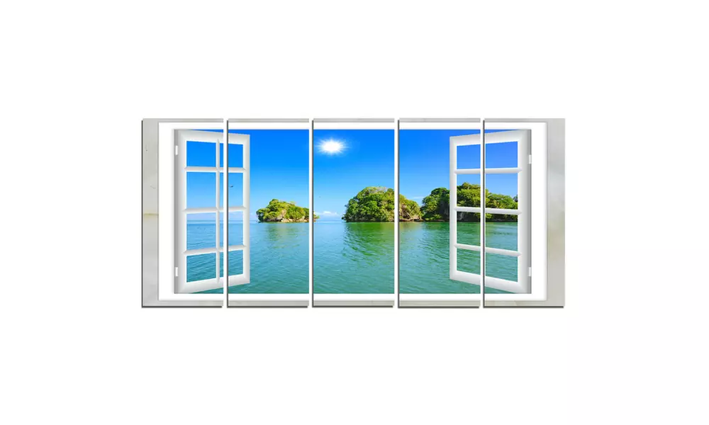 Open Window to Ocean Islets - Multipanel Oversized Landscape Wall Art Print - Second Medium
