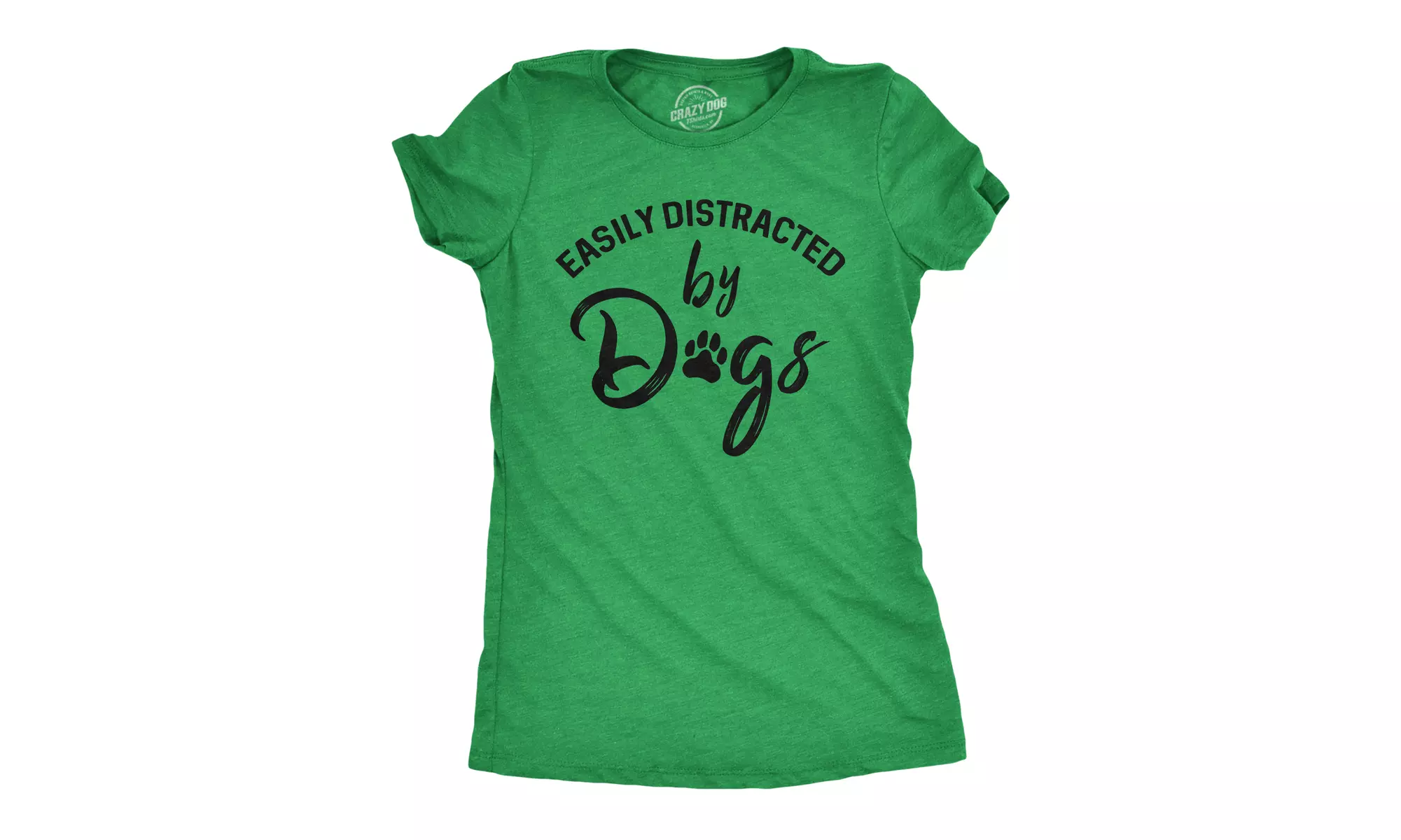 Womens Easily Distracted By Dogs T shirt Funny Graphic Dog Mom Lover Cute Gift