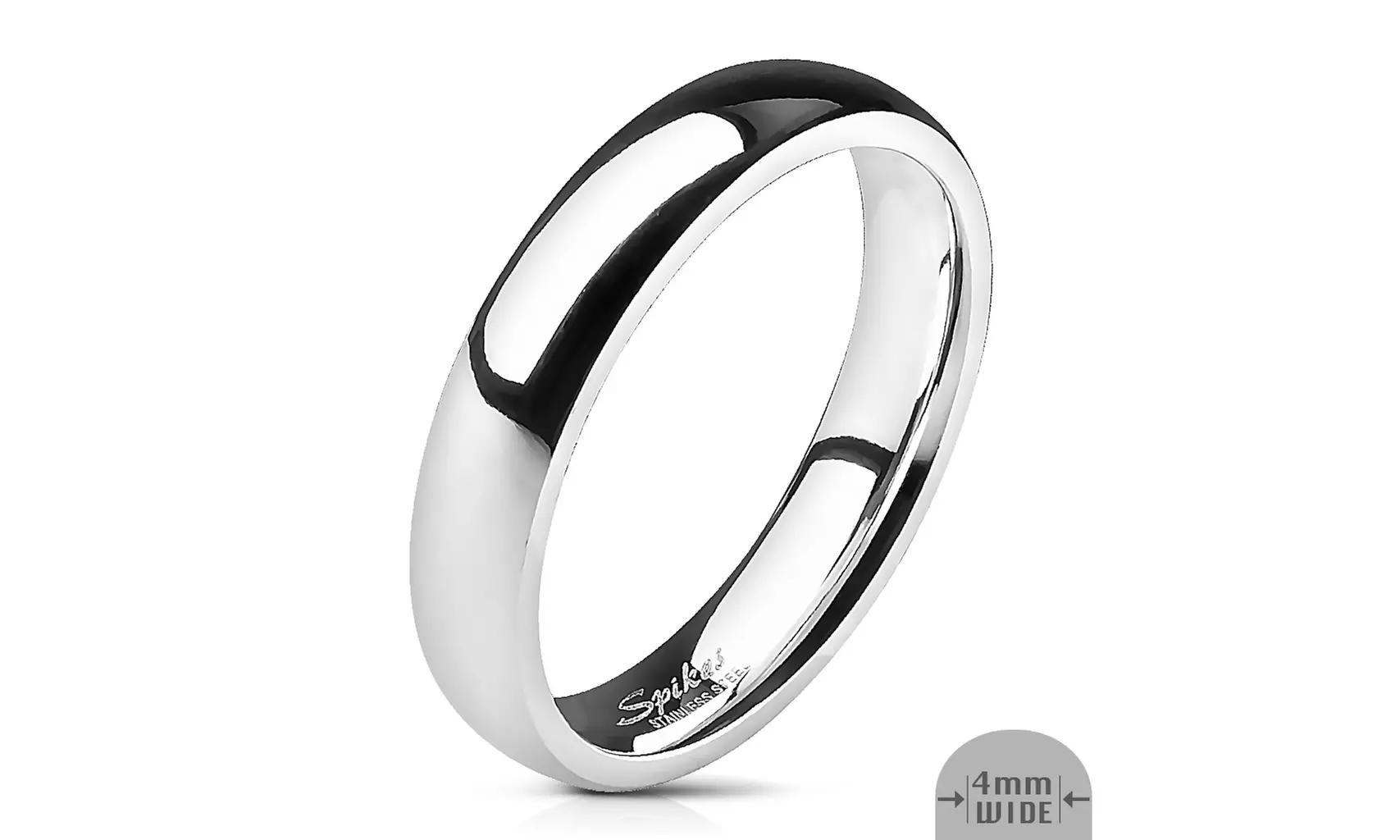 Stainless Steel 316 High Polished Wedding Band Ring 