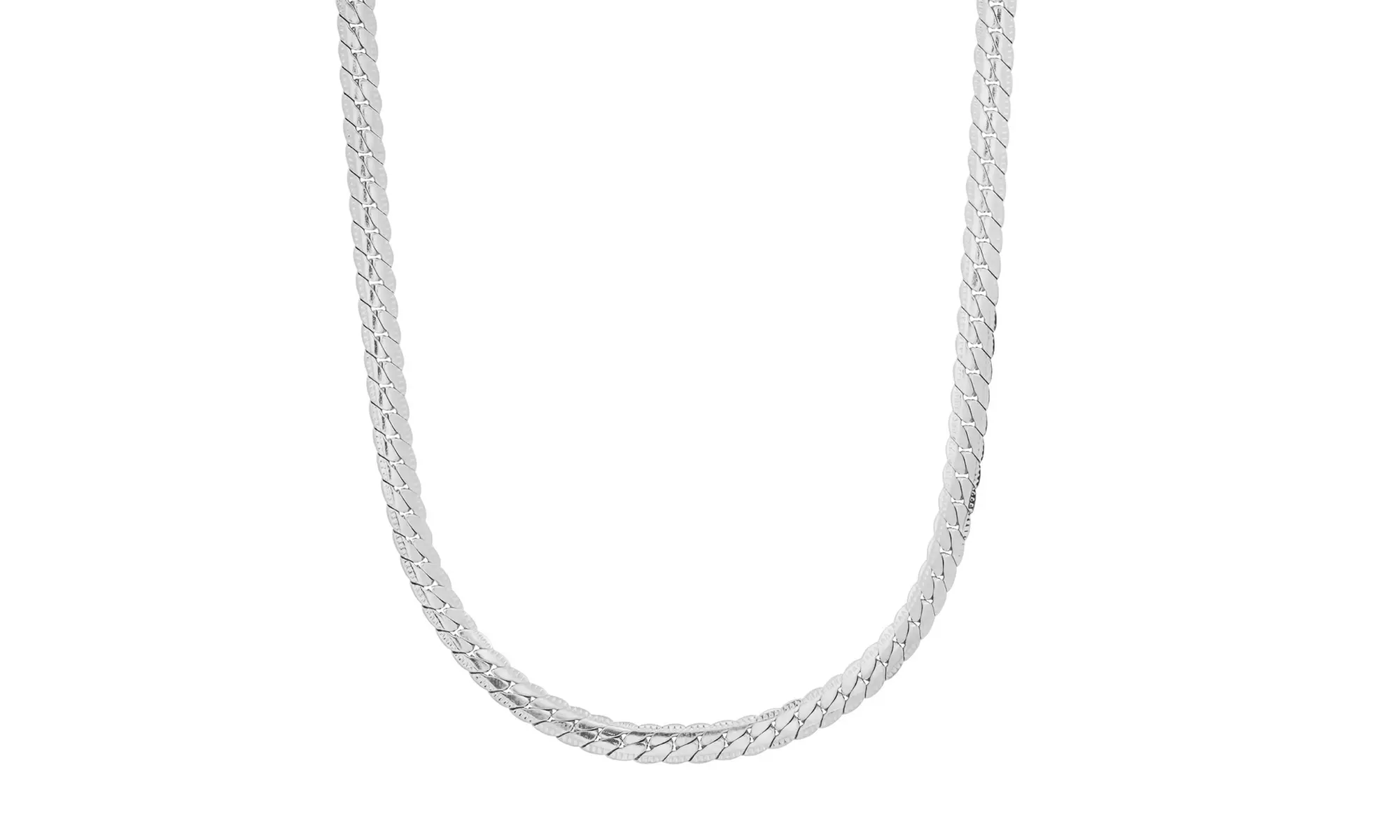 Men's Stainless Steel Curb Cuban Link Flat Necklace Chain
