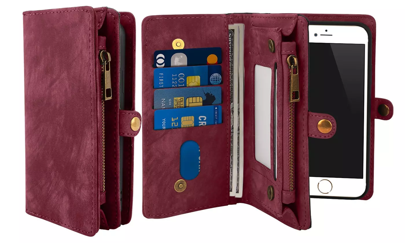 Wallet Case for iPhone 6, 6 Plus, 6S, 6S Plus, 7, 7 Plus, 8, 8 Plus, X