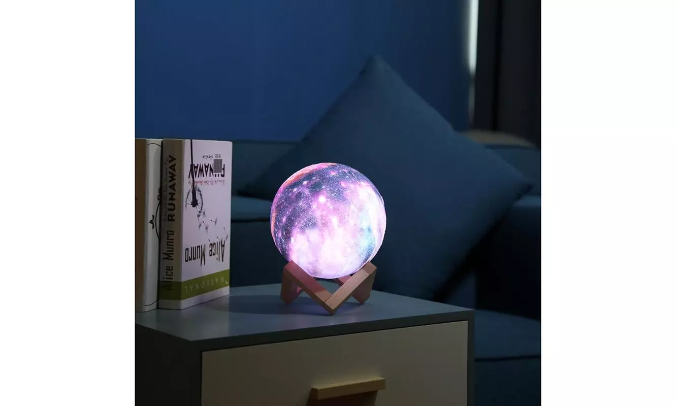 Moon, Galaxy, or Earth Color-Changing 3D Lamp w/ Touch Sensor & Remote Control