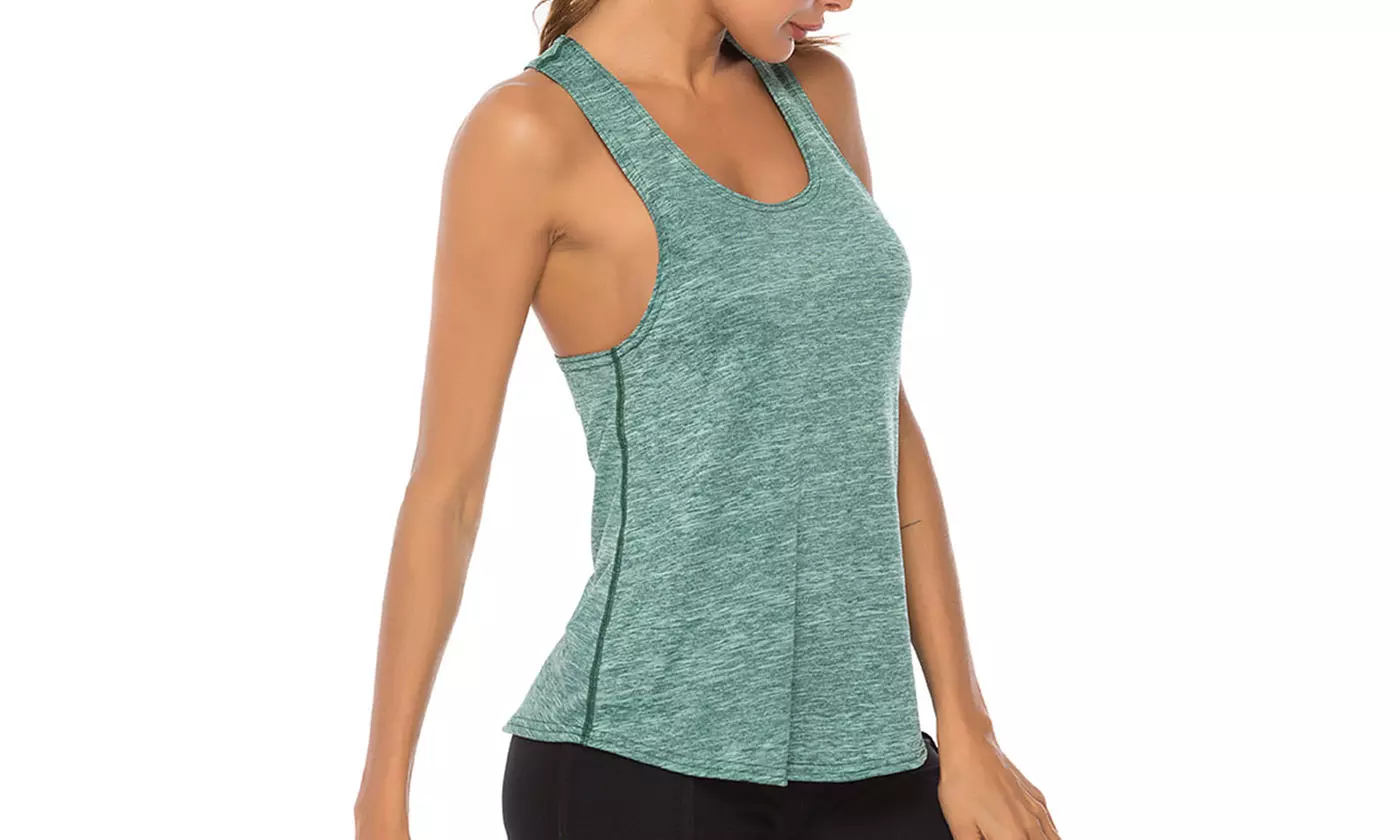 Women Open Back Loose fit Workout Racerback Tank Tops Sport Vest