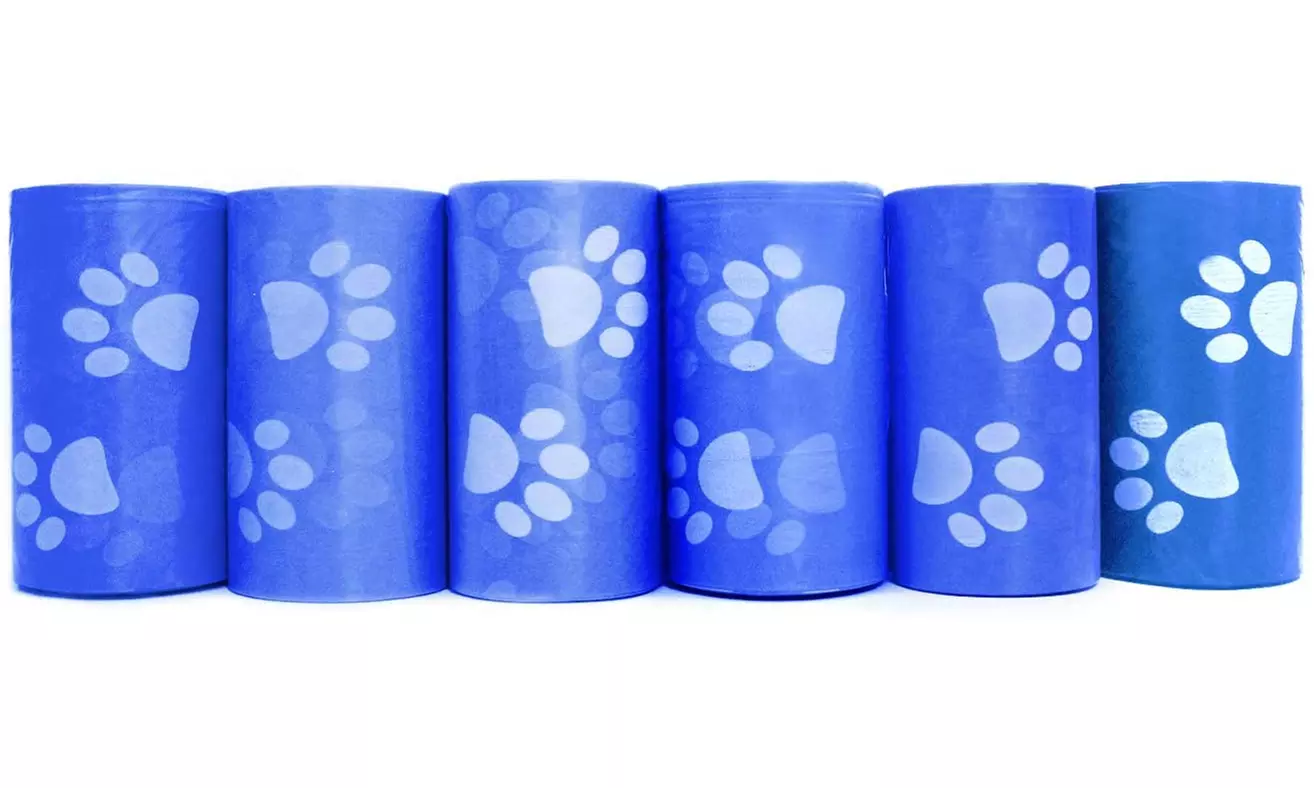 Blue Paws Pet Waste Bags, Dog Bulk Poop Bags with Leash Clip, Bone Dispenser - Primary Image
