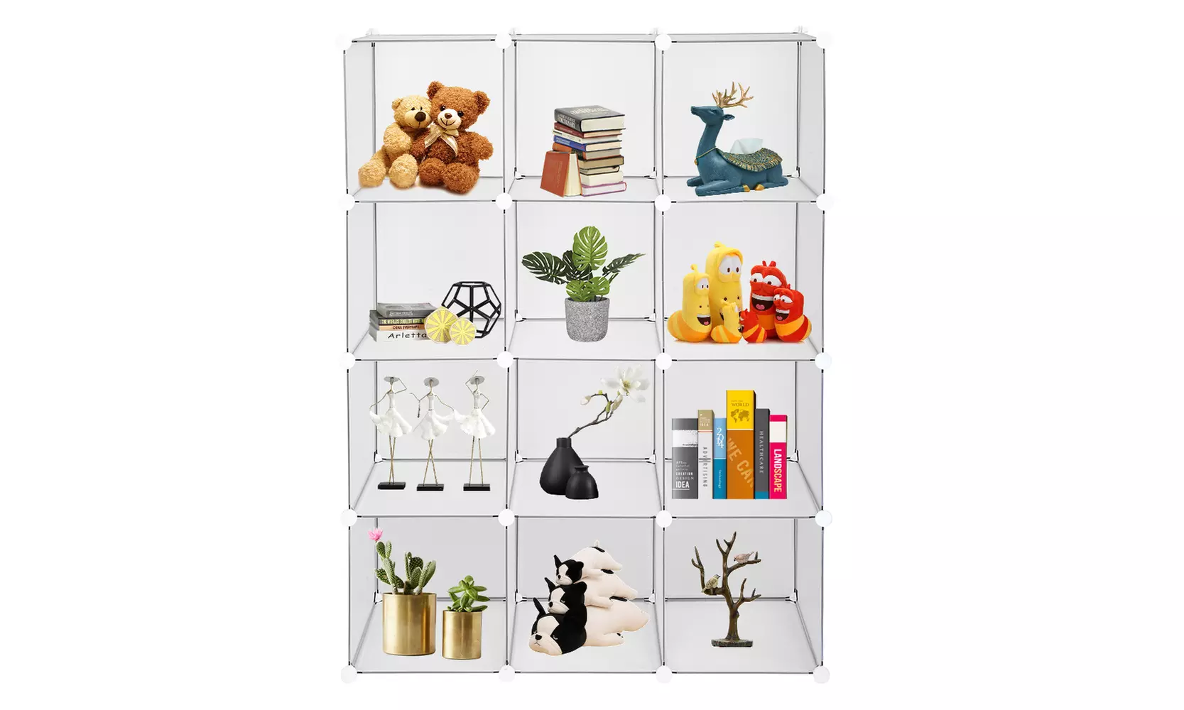 12-Cube Book Shelf Storage Shelves Closet Organizer Shelf Cubes White - Primary Image