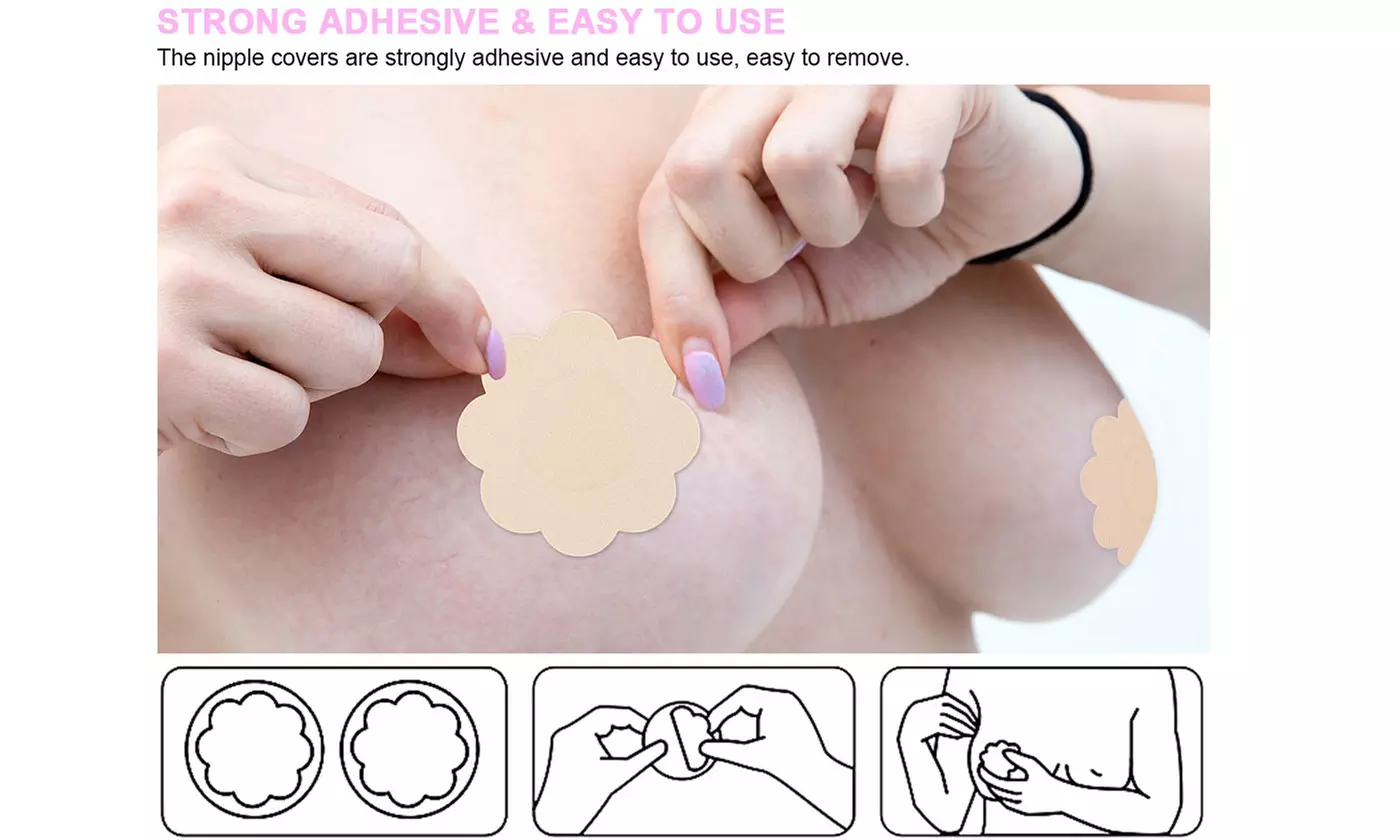 20 Pairs Disposable Self-Adhesive No Show Breast Covers Nipple Cover Pasties