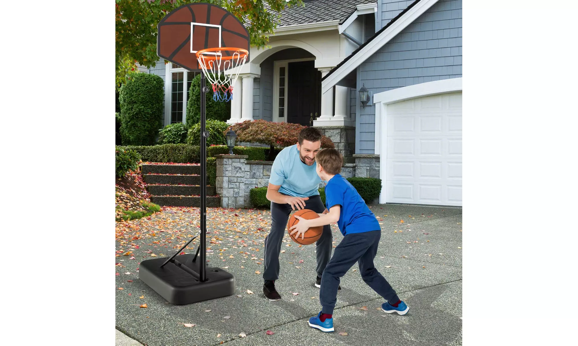 Basketball Hoop 5.6-6.5 FT Height Adjustable for Kids w/ Shatterproof Backboard