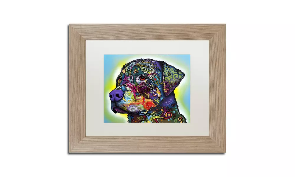 Dean Russo 'The Rottweiler' Matted Birch Framed Art - Primary Image
