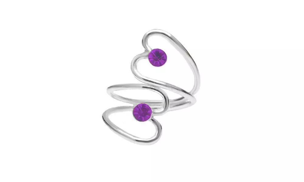 Sterling Silver Heart Toe Rings W Crystals From Swarovski