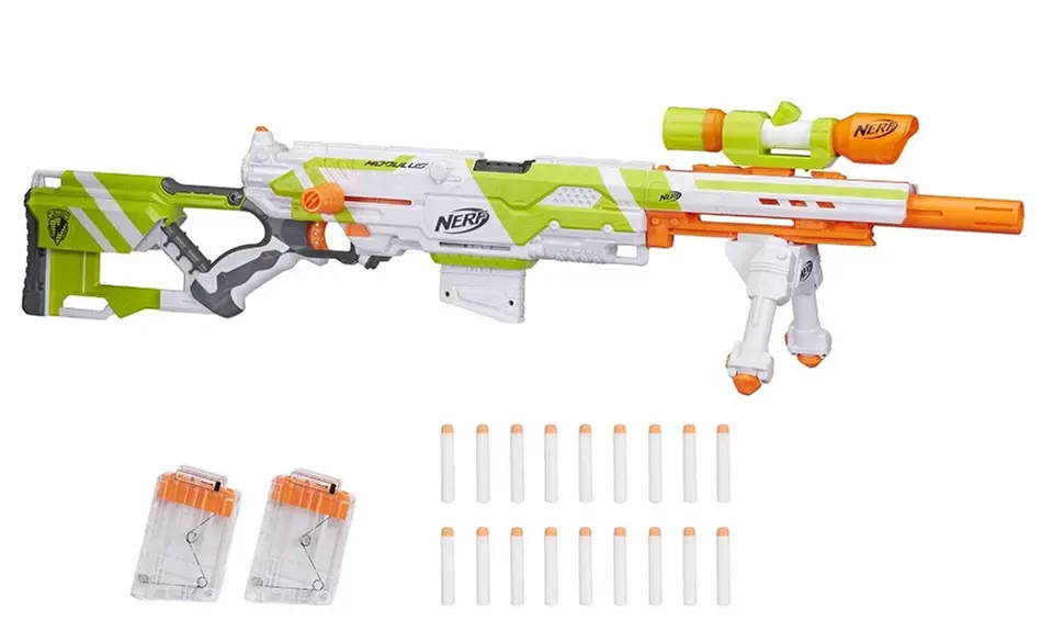Longstrike Nerf Modulus Toy Blaster with Barrel Extension, Bipod, Scopes - Second Medium