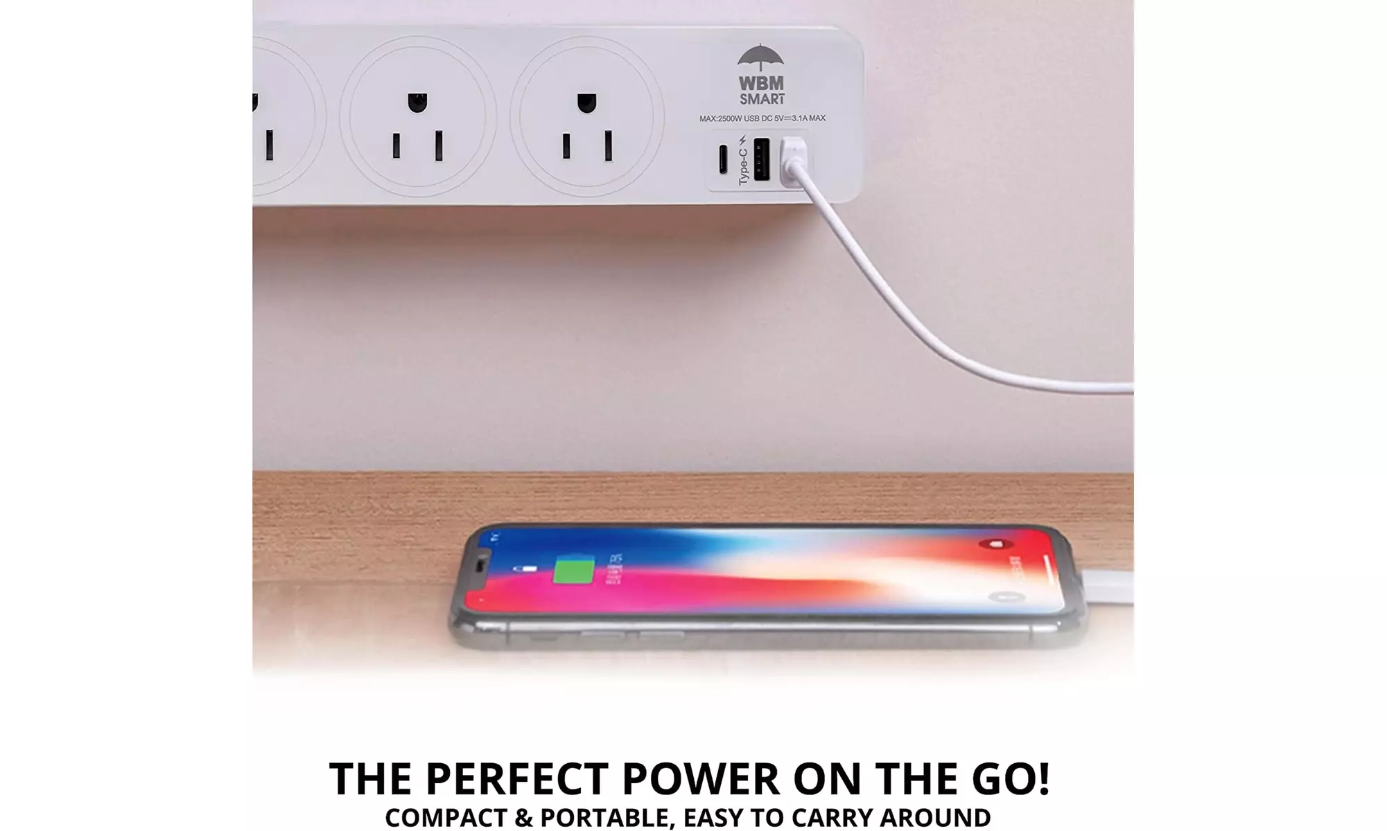 Extension Cord Socket 5.9 ft, Surge Protector Power Strip with 2 USB Ports - Second Medium