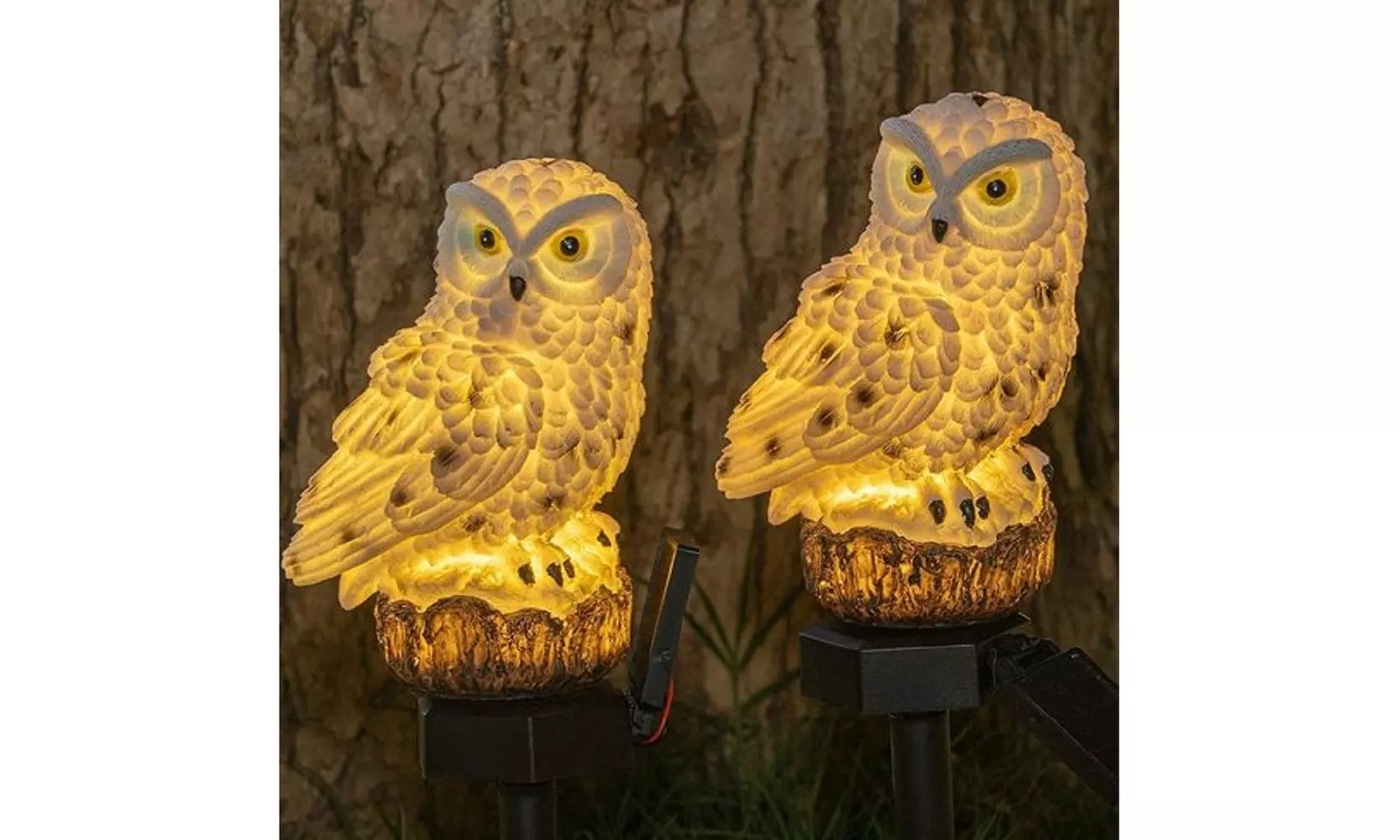 2 Pack: Owl Solar Led Stake Lights - Primary Image