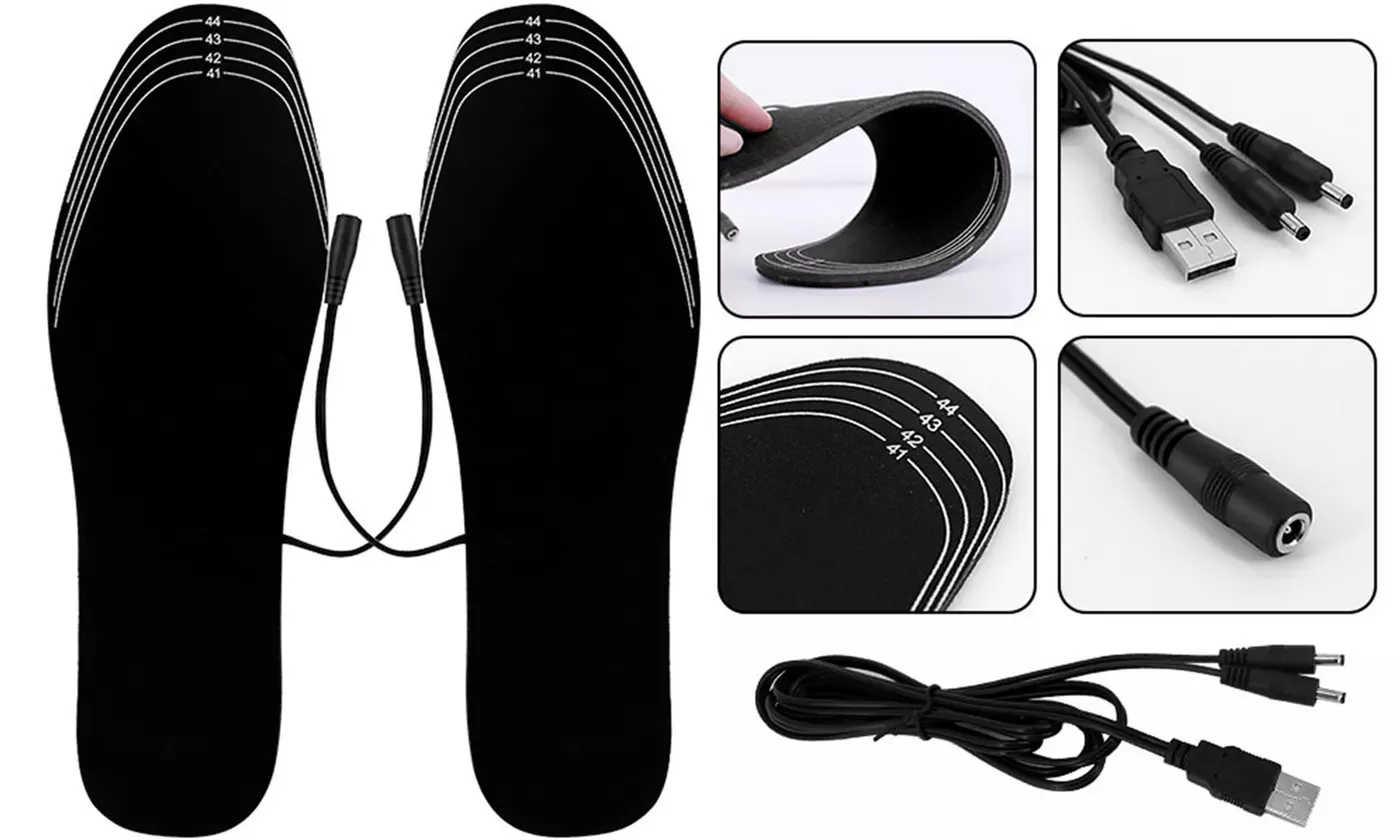 USB Rechargeable Heated Shoe Insoles for Camping Hunting Hiking Outdoor