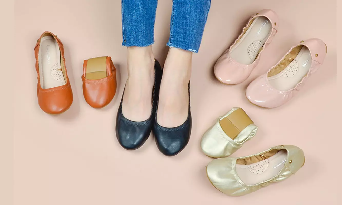 Women Commuter Shoes Foldable Ballerina Flats