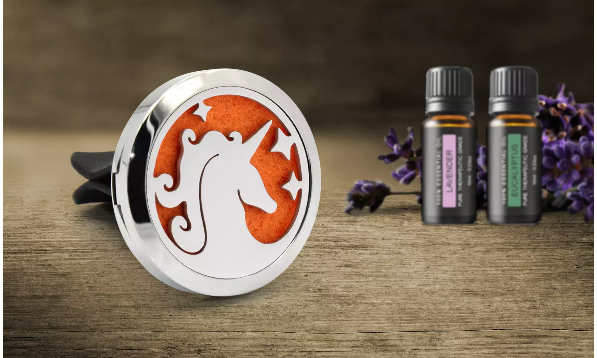 Aromatherapy Designer Essential Oil Car Vent Diffuser with 2 Optional Oils