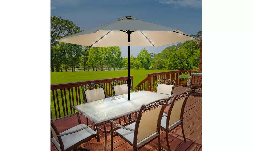 Sorbus LED Outdoor Umbrella, 10 ft Patio Umbrella LED Solar Power - Primary Image