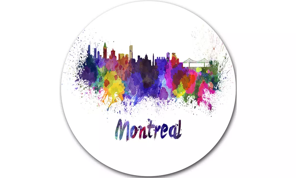 Montreal Skyline' Disc Cityscape Metal Artwork Print - Second Medium