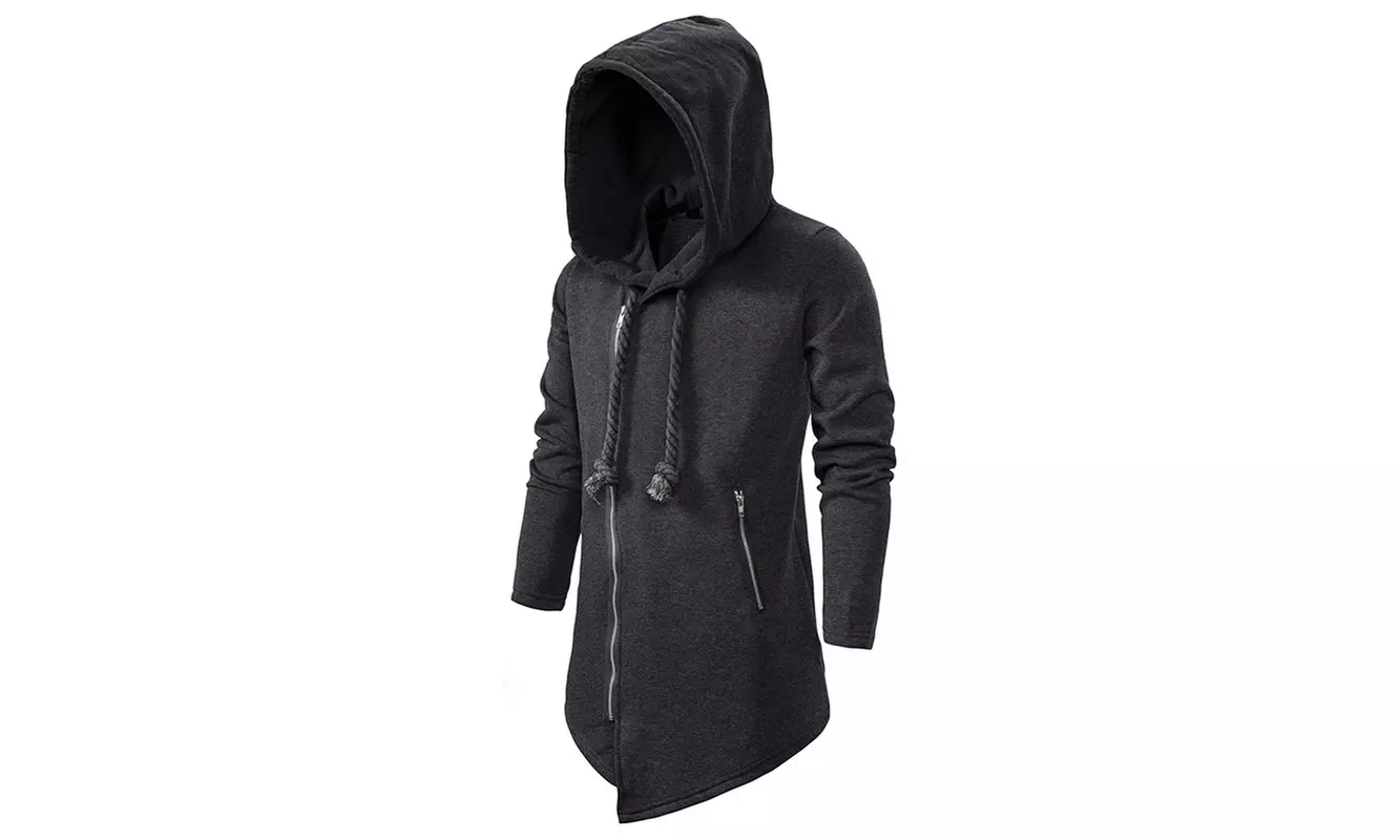 Men Long Hooded Outwear Hoody Sweatshirt Teenager Hoodies Cardigan - Second Medium