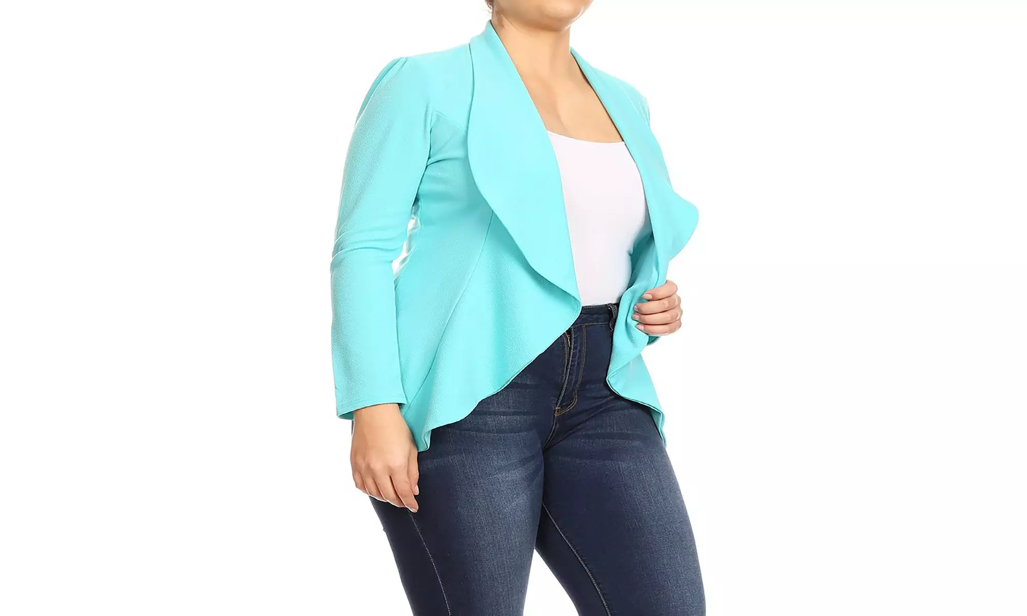 MOA Collection Womens Open Front Blazer with Plus Size