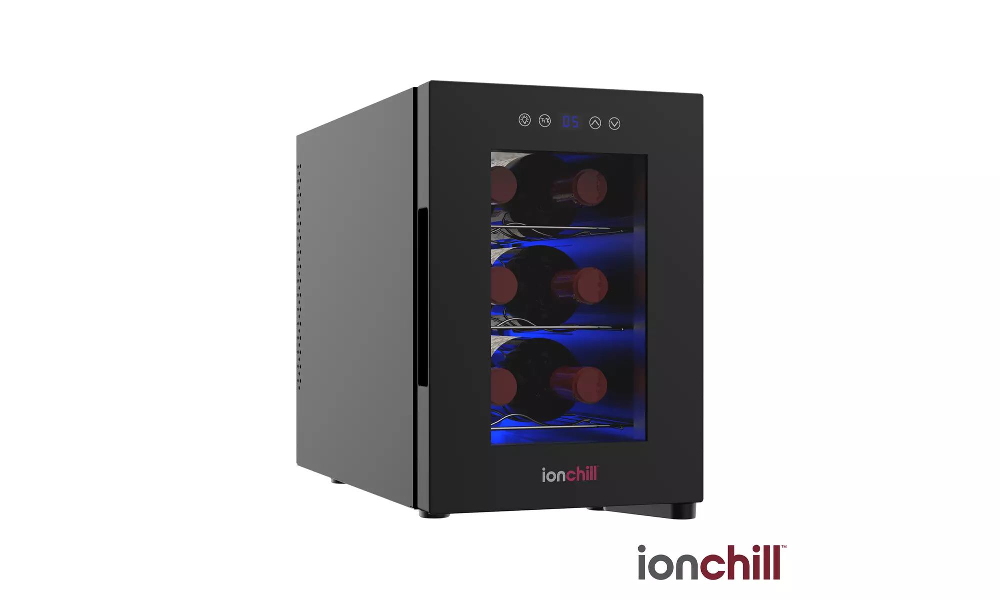 IonChill 6-Bottle Wine Cooler with Temperature Control and Wine Rack - Primary Image