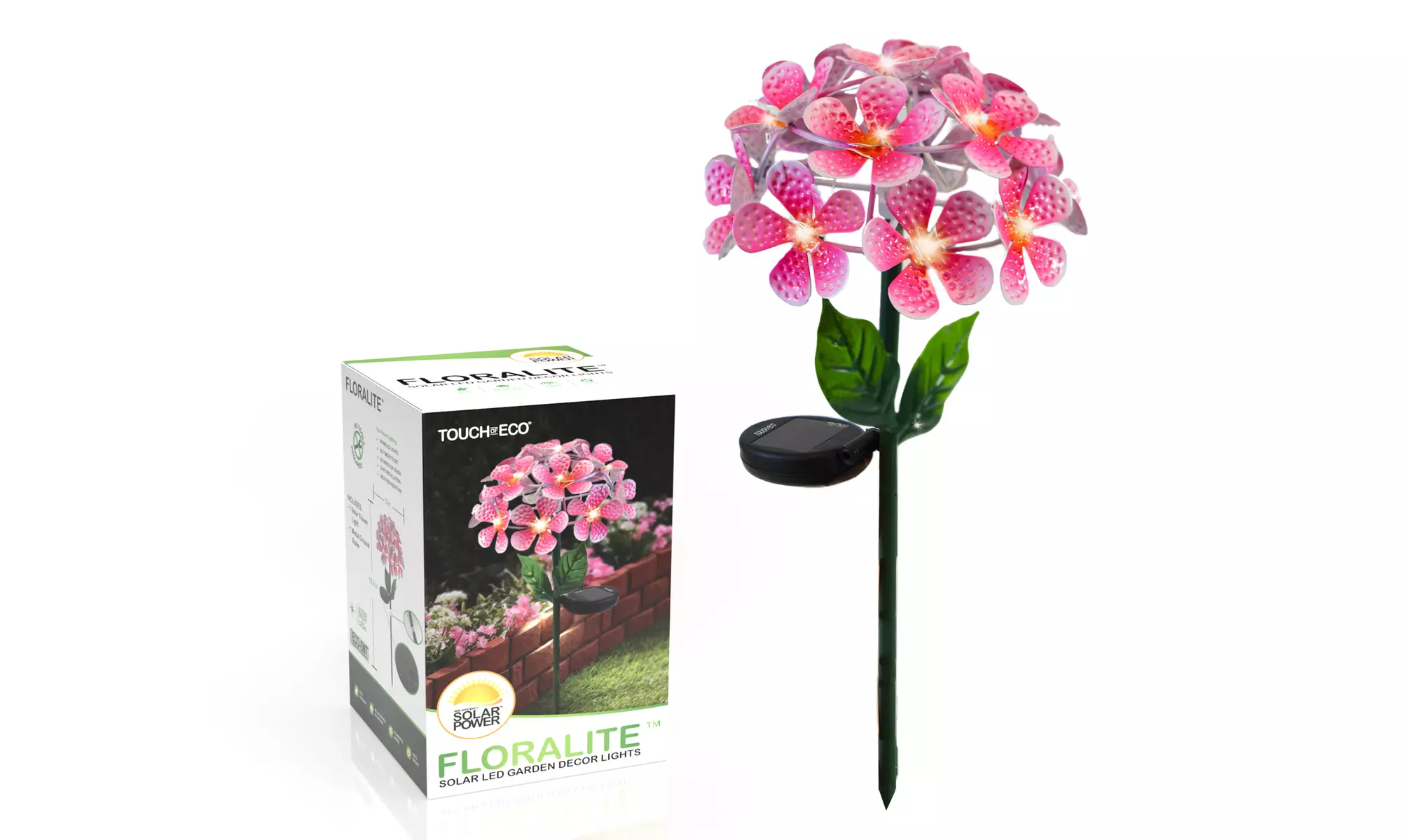 Touch Of ECO Solar LED Metal Flower Stake Lights(1-,2- or 3-Pack)