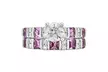 1 1/4 Cttw Diamond and Pink Sapphire Bridal Ring set in 14K  Gold by DiamondMuse - Second Medium
