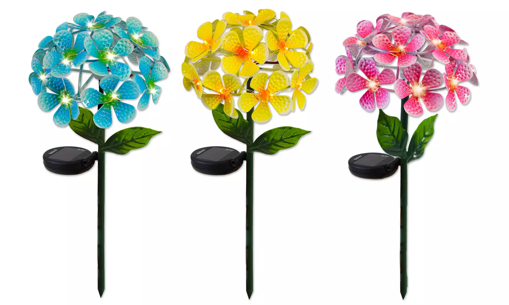 Touch Of ECO Solar LED Metal Flower Stake Lights(1-,2- or 3-Pack)
