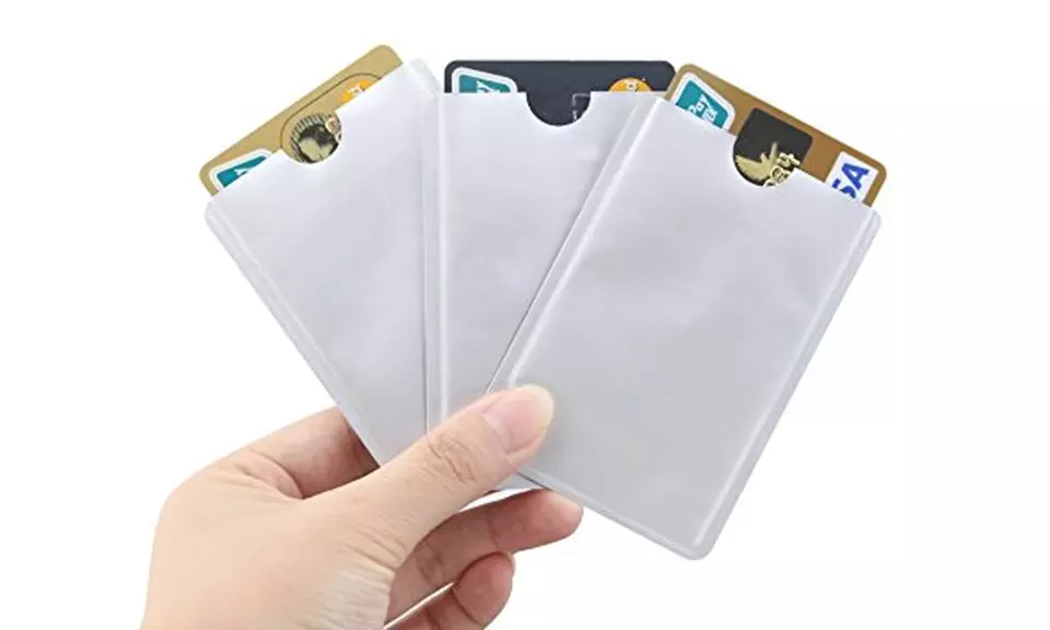 Anti Theft RFID Blocking Credit Card Holder Protector Sleeve - 10 Pieces - Primary Image