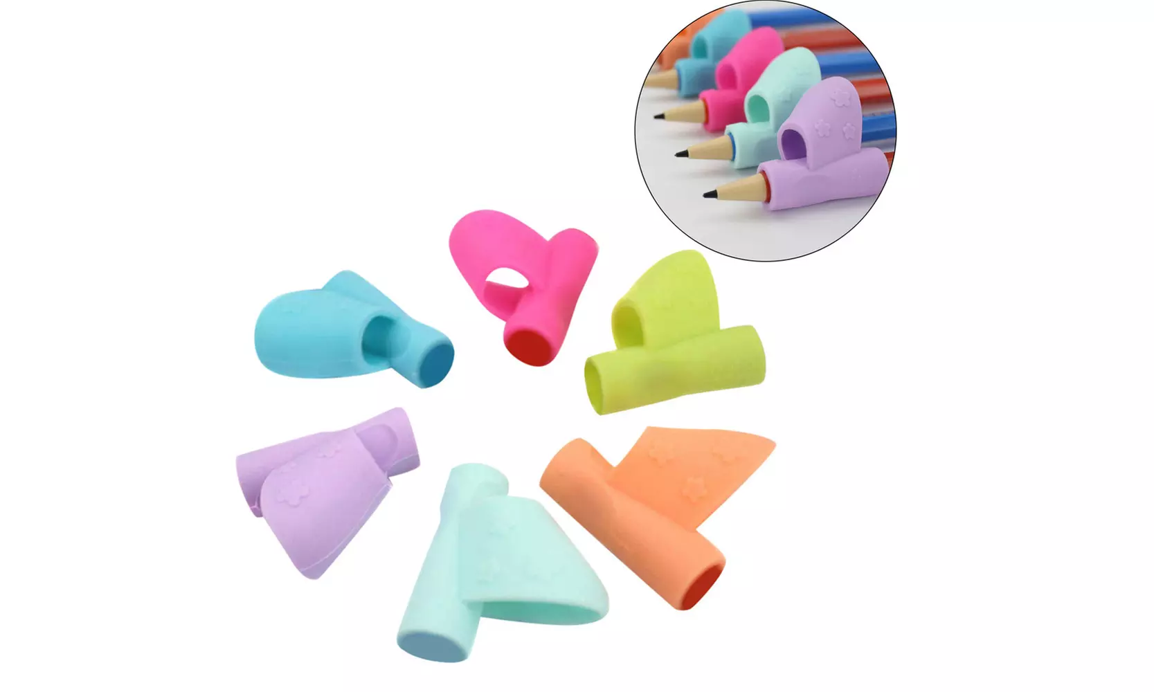 6PCS/Set Children Pencil Holder Pen Writing Aid Grip Posture Correction Tool - Primary Image