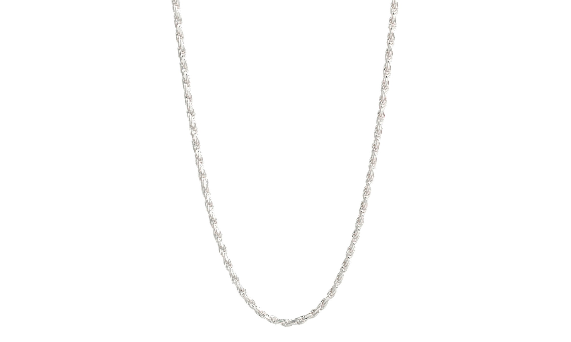 Italian Sterling Silver Rope Chain Men's Necklace