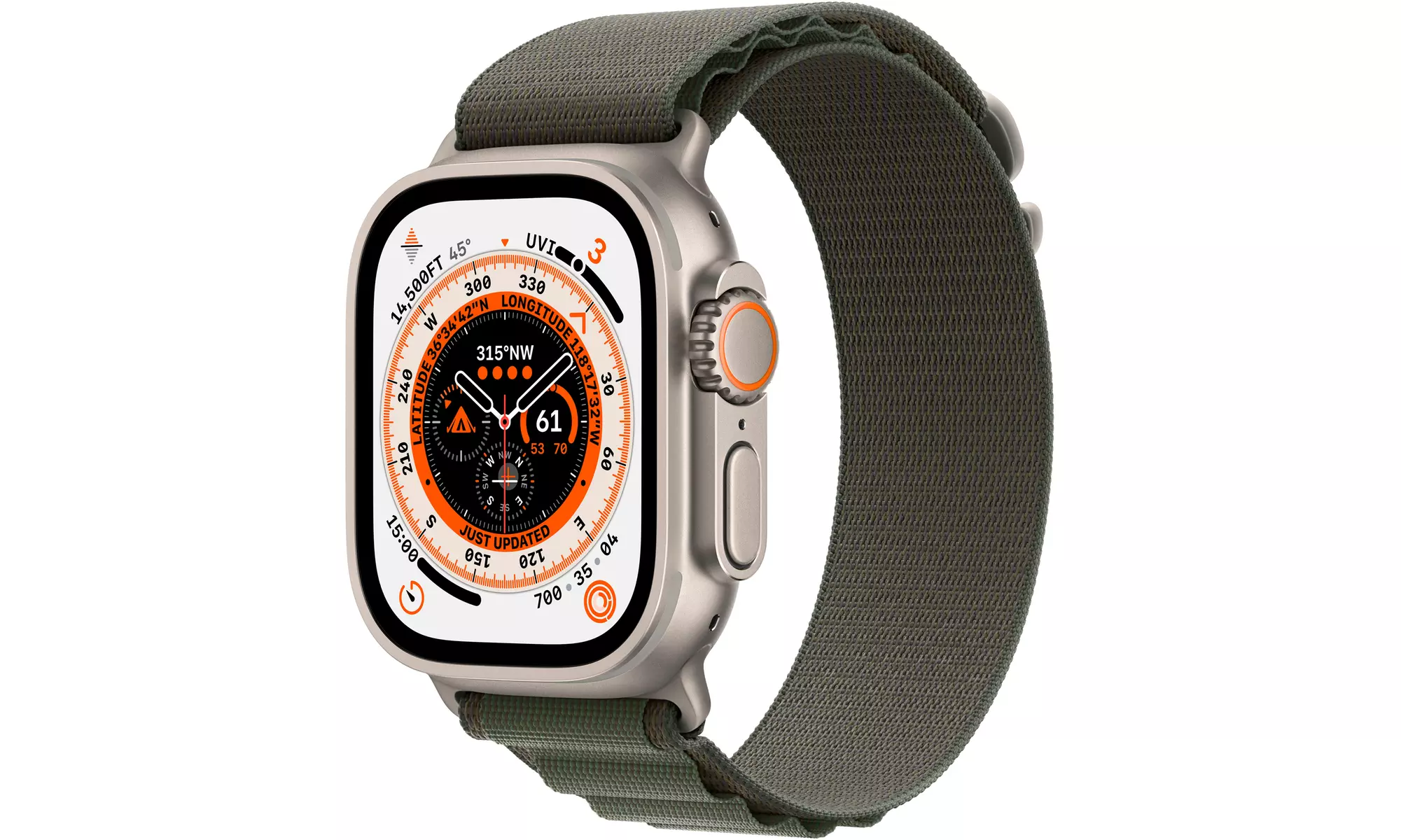 Apple Watch Ultra, Rugged 49mm Titanium Case with Custom Action Button