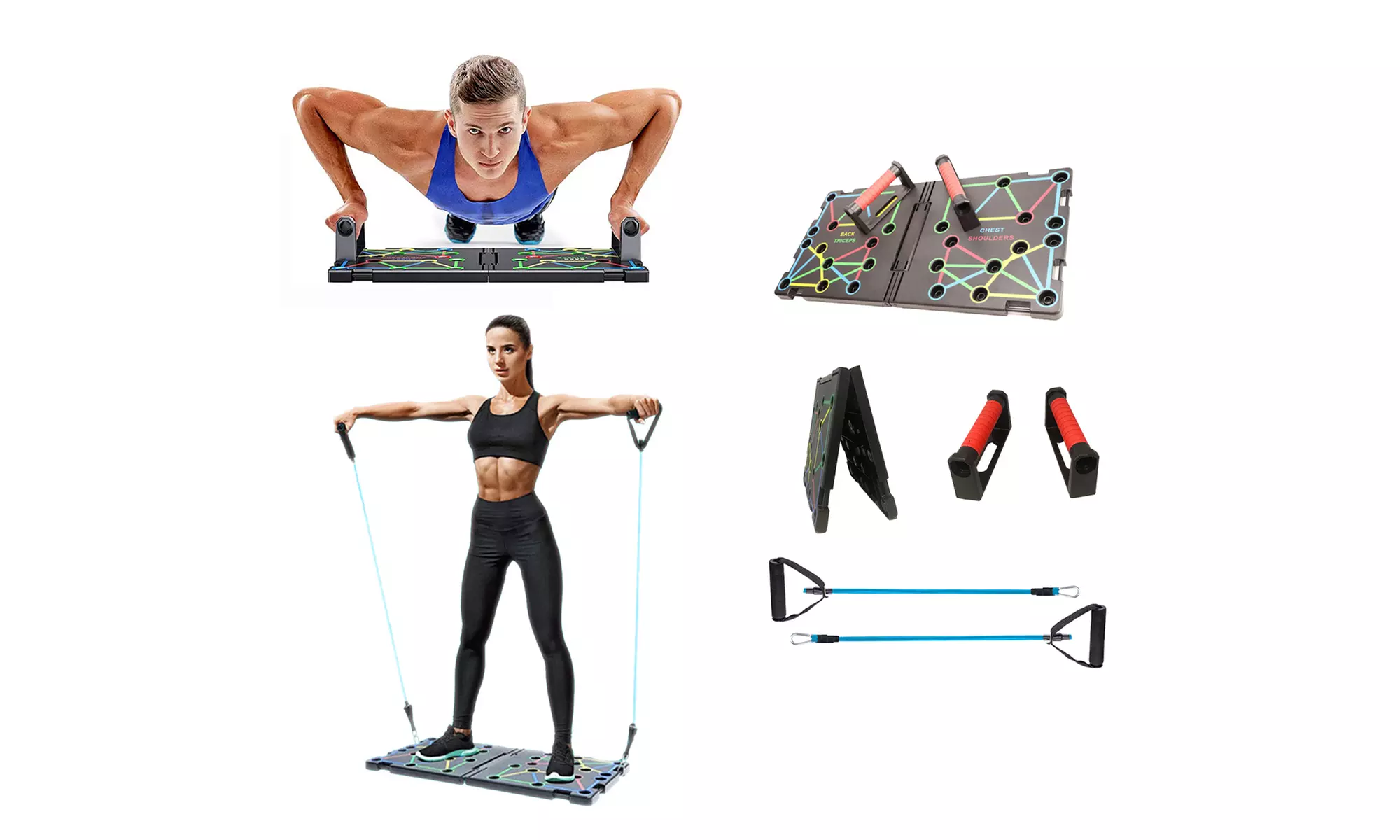 thumbnail image 2 of Zummy 13-in-1 Pushup Board System – Power Press Trainer, Home Gym Exercise Equipment 2 of 2