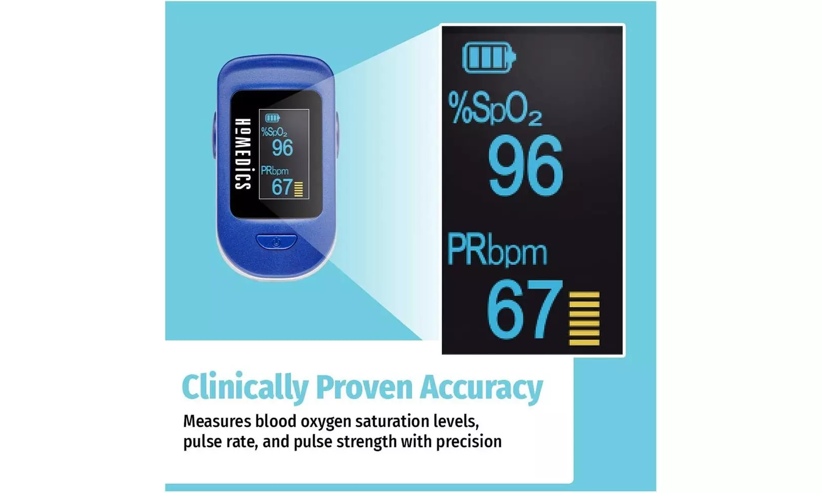 HoMedics Pulse Oximeter, Blood Oxygen - Primary Image
