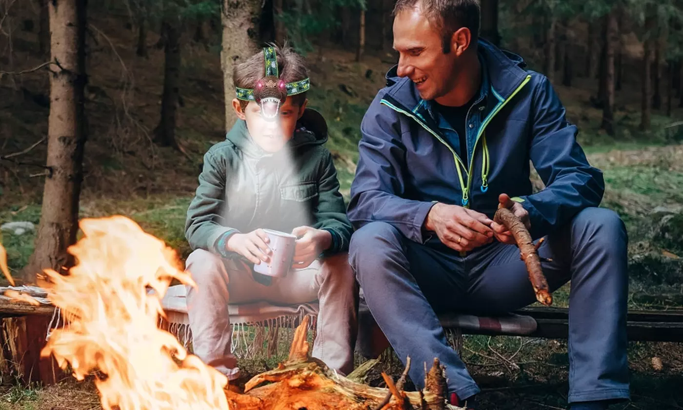 iMounTEK Roaring T-Rex Dinosaur LED Headlamp with Adjustable Headband