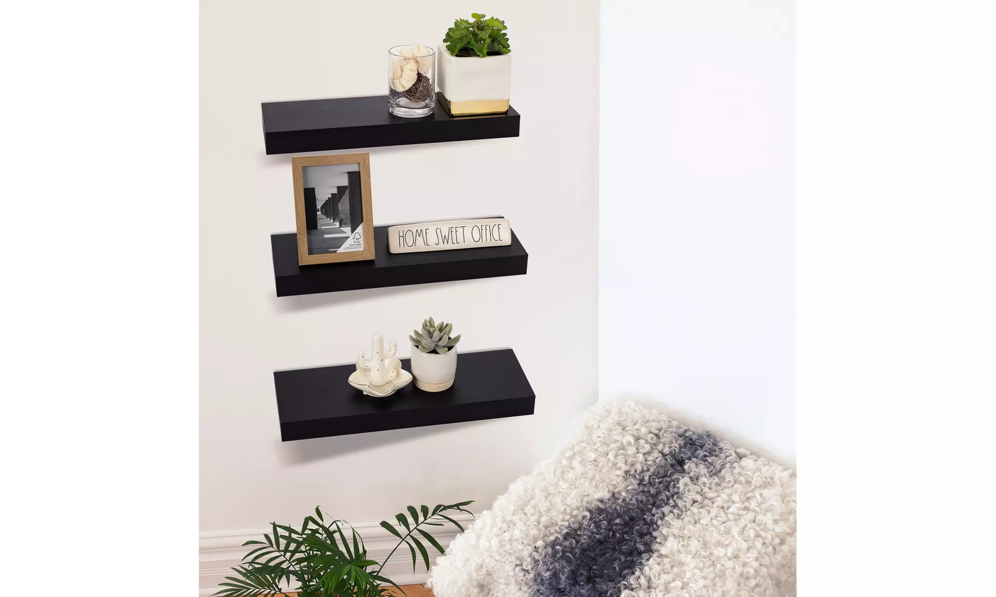 Sorbus Floating Shelves, Modern Hanging Wall Shelf Décor - 16 Inches - 3 Pack